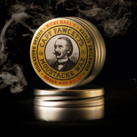 Captain Fawcett Moustache Wax – Ricki Hall Booze & Baccy Captain Fawcett Moustache Wax – Ricki Hall Booze & Baccy