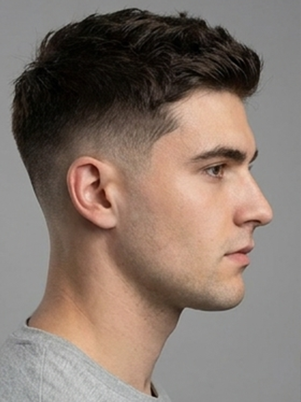Messy crew cut med lidt mere længde på toppen