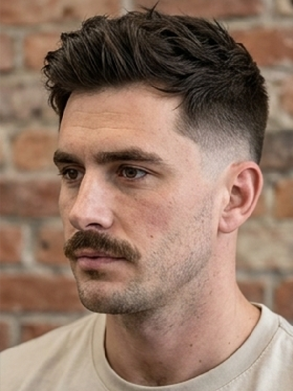 Textured quiff med mat finish og sideskilning
