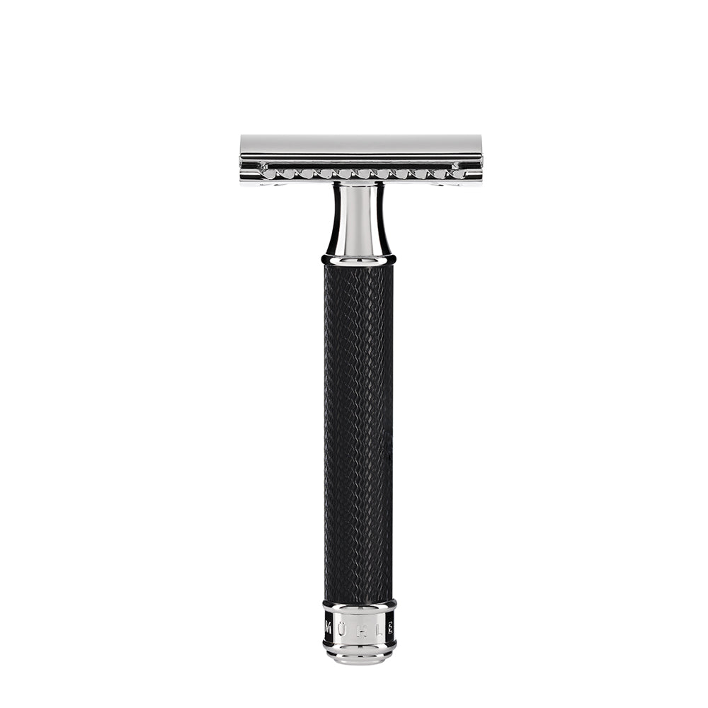 Barbersæt Traditionelt - Safety razor - Silvertip - Sort