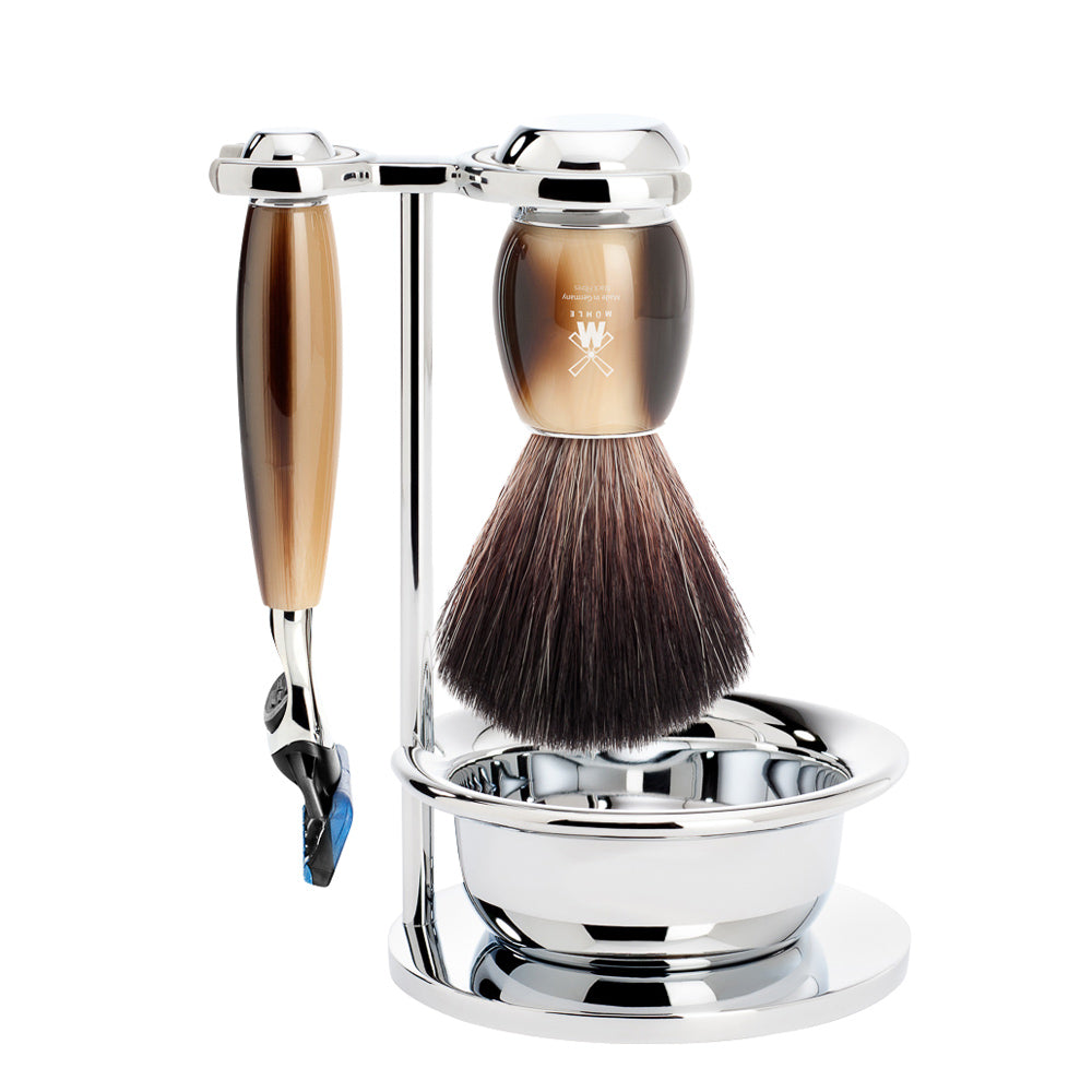 Barbersæt Vivo 4-dele - Horn Brun