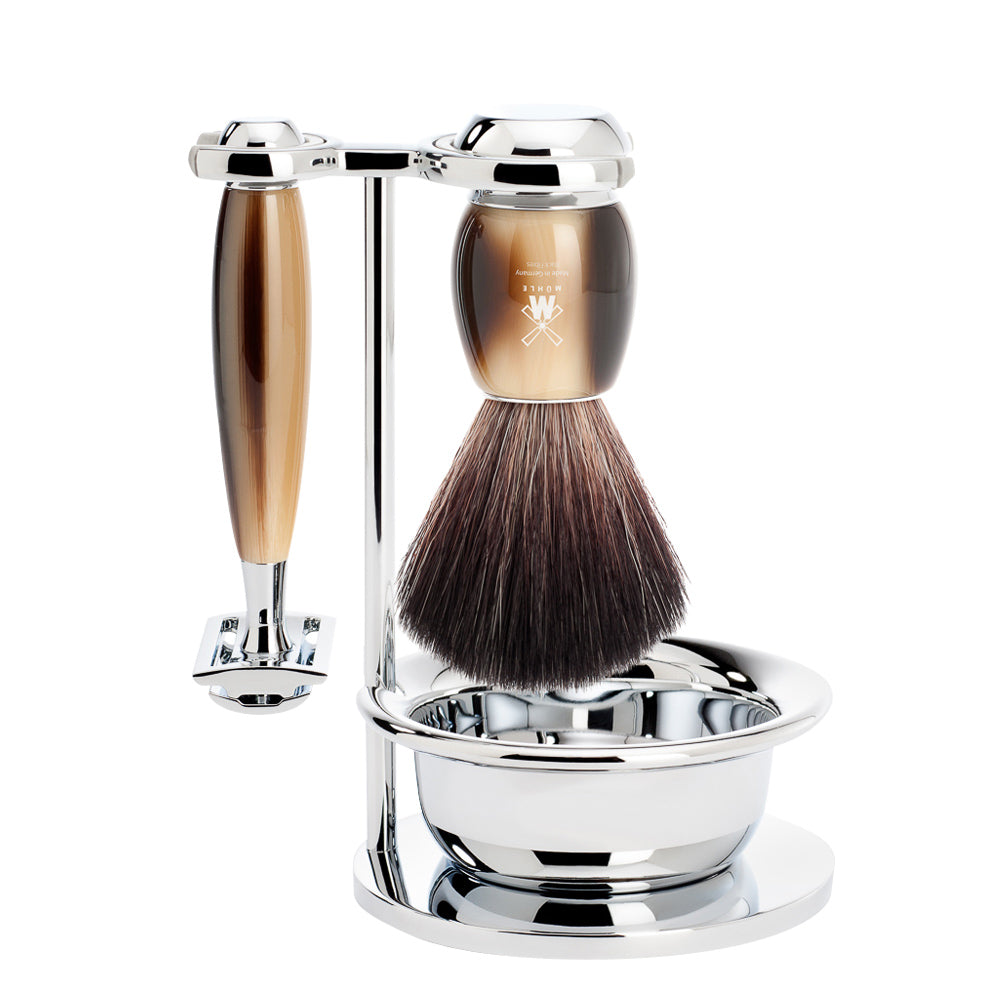 Barbersæt Vivo 4-dele - Horn Brun