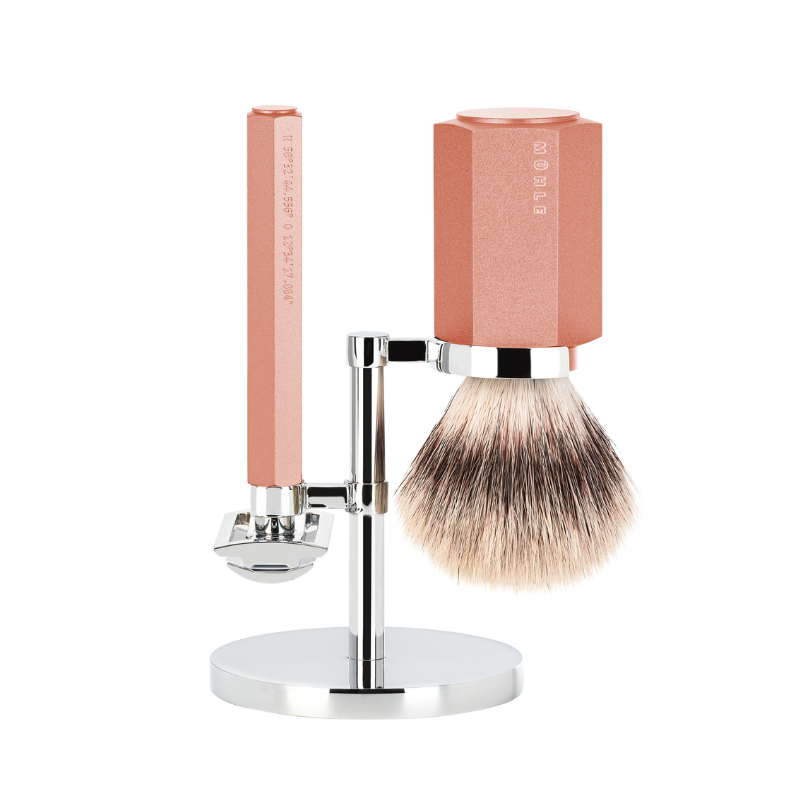 Barbersæt Hexagon Sunrise med Silvertip Fibre® Barberbørste