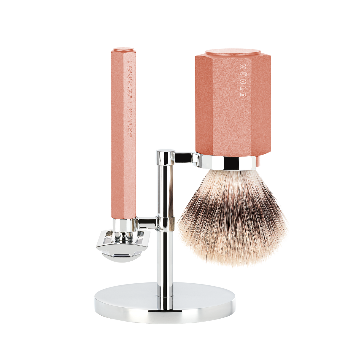 Barbersæt Hexagon Sunrise med Silvertip Fibre® Barberbørste
