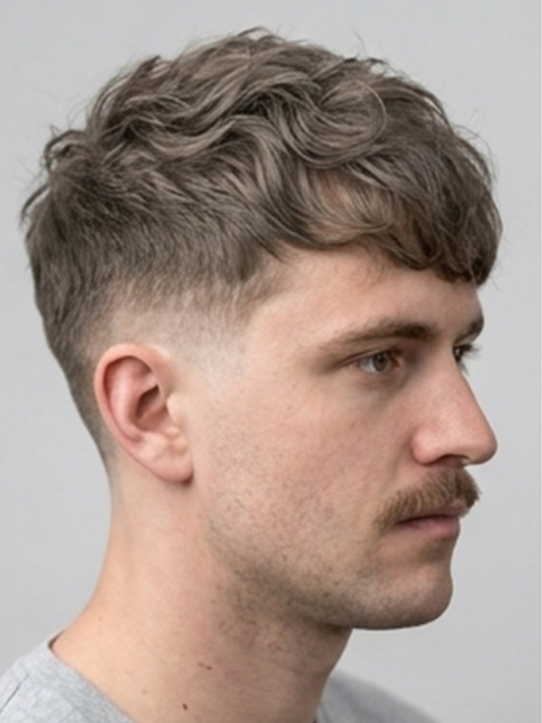 Messy fringe der falder løst ned over panden