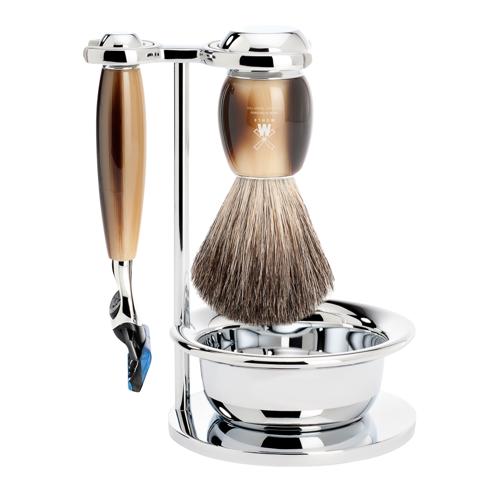 Barbersæt Vivo 4-dele - Horn Brun