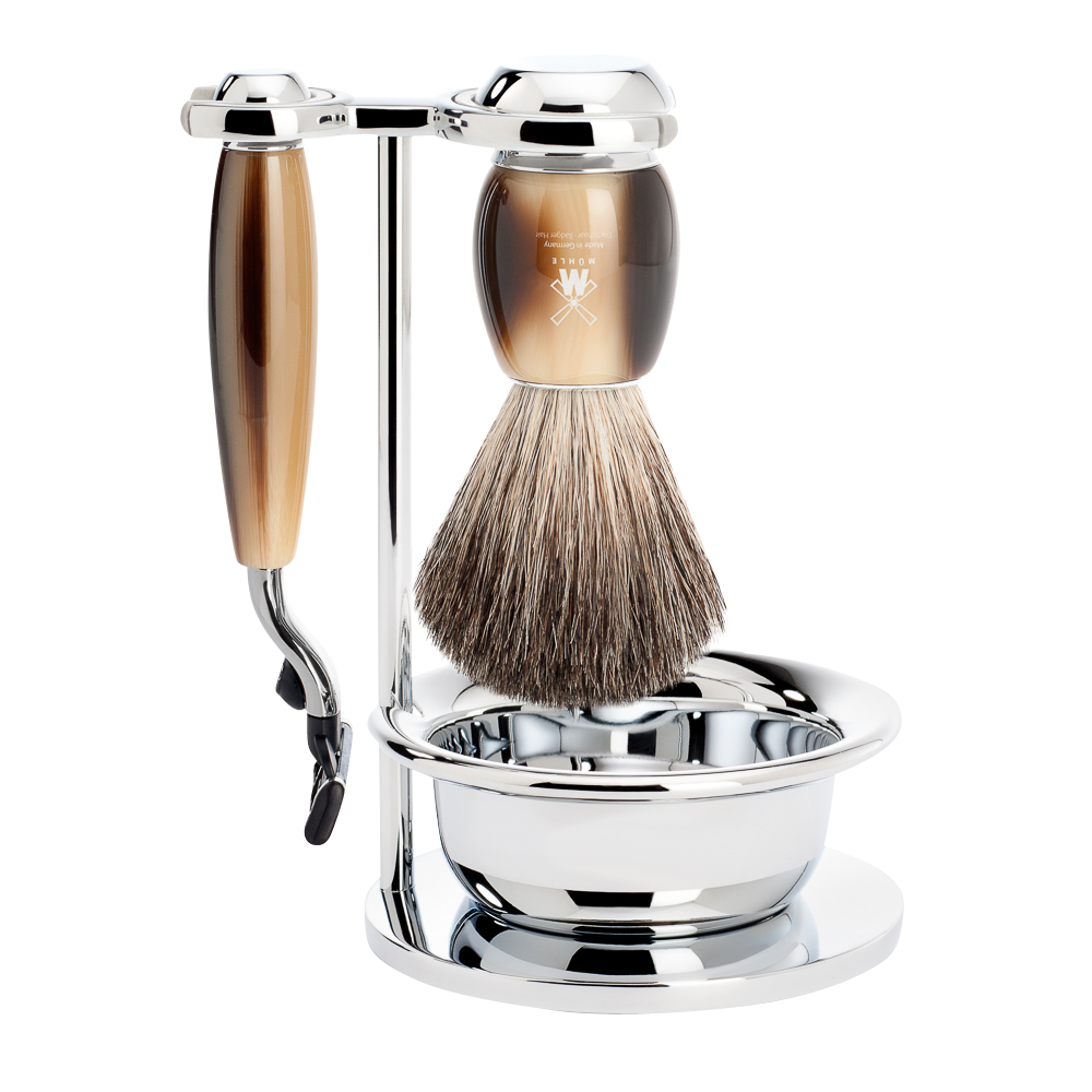 Barbersæt Vivo 4-dele - Horn Brun