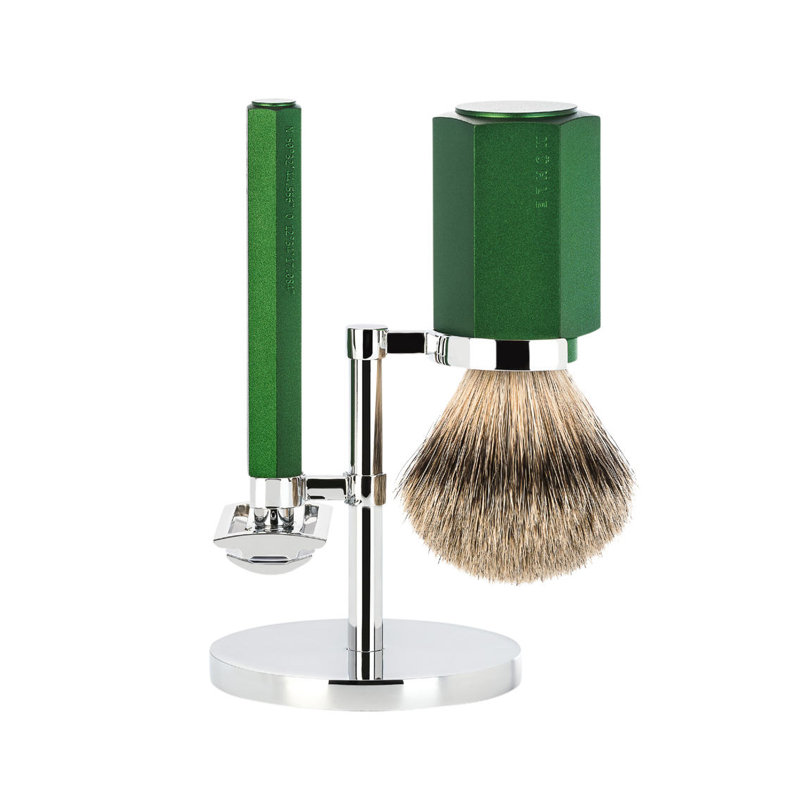 Barbersæt Hexagon - Skov - Saf.Razor - Dashaar