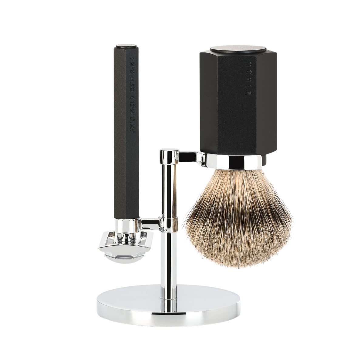 Barbersæt Hexagon - Grafit - Saf.Razor - Dashaar
