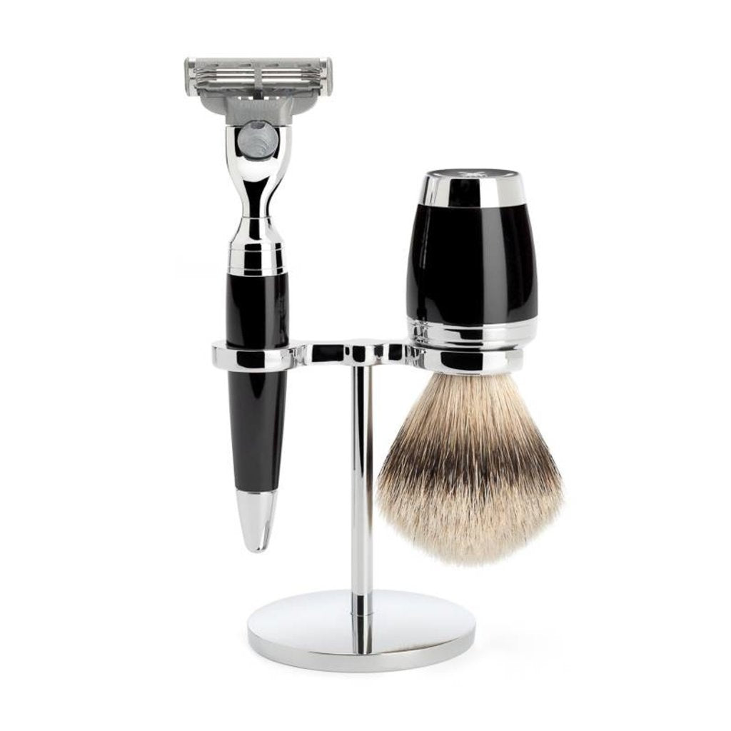 Barberingssæt Stylo 3-dele - Sort