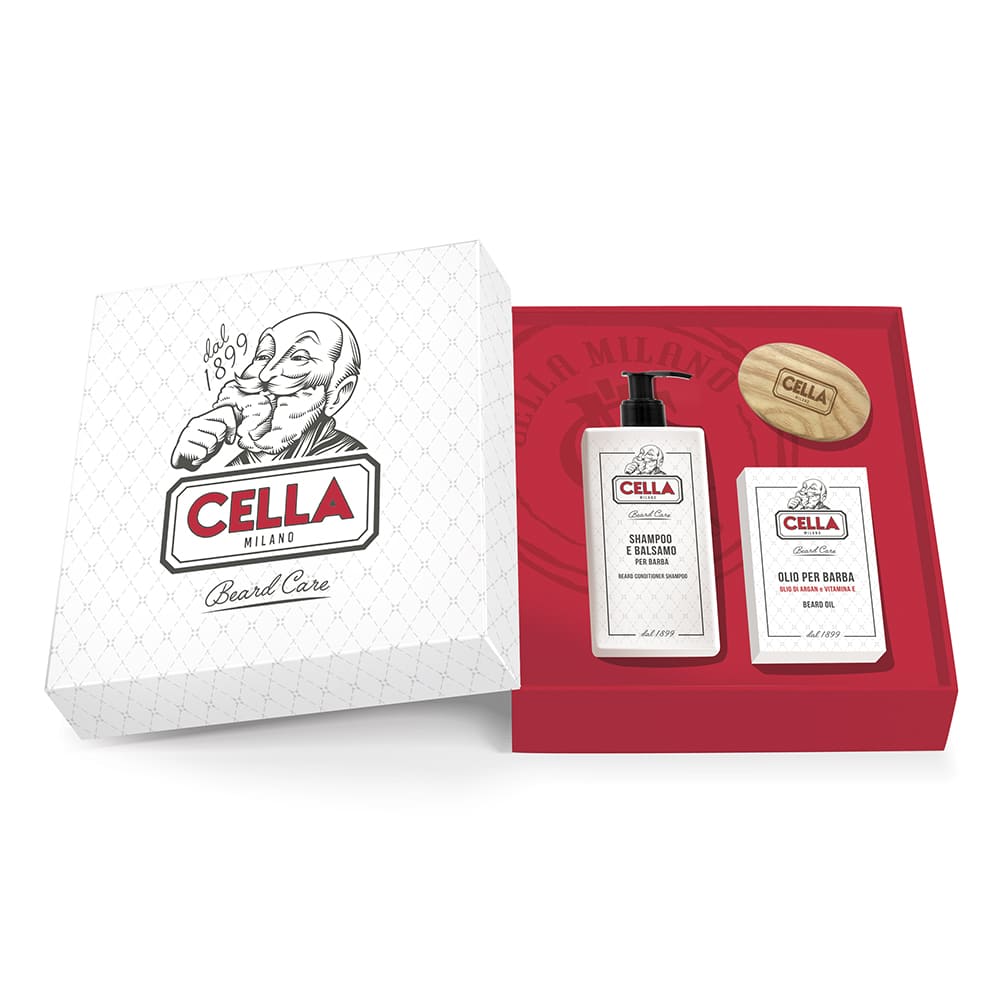 Cella Milano Skægplejesæt – Shampoo, olie & børste