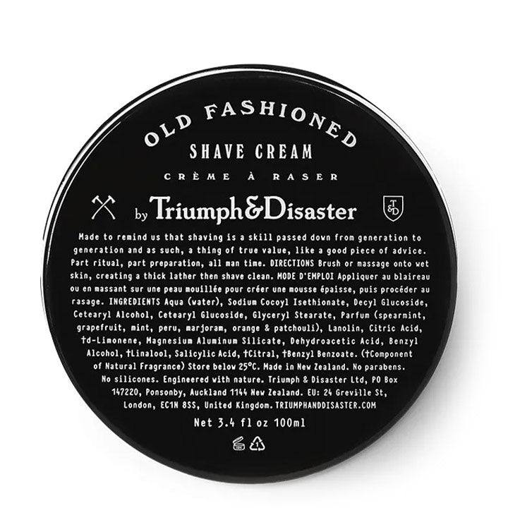 Triumph & Disaster Old Fashioned Shave Cream – Jar 100 ml
