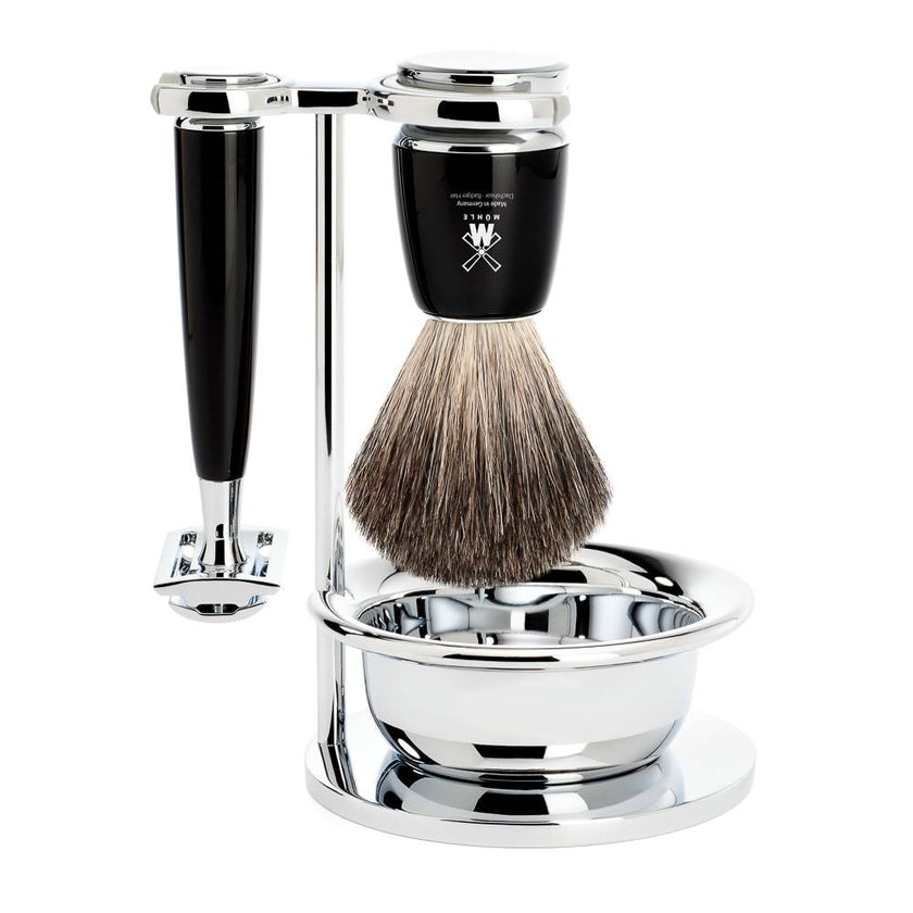 Mühle Rytmo Sikkerhedsbarbermaskine Barbering (4 stk.) – Ren Grævling – Sort