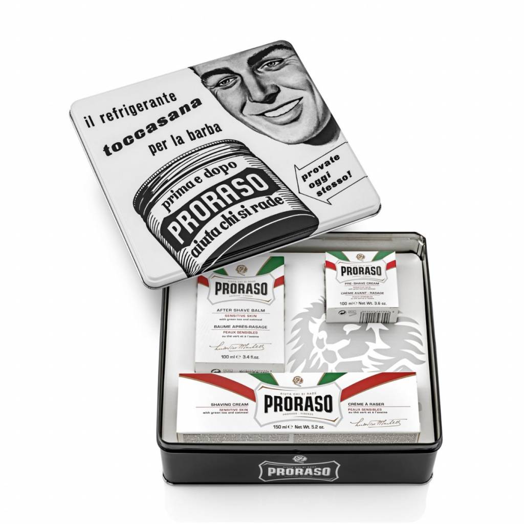 Proraso Vintage Gaveæske – Hvid Følsom